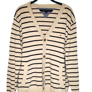 Tommy Hilfiger woman's 100% cotton cardigan size large w/ pockets